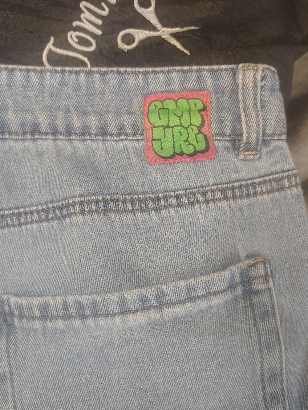 Empyre Skater Jeans with Pink & Green Logo Size 14